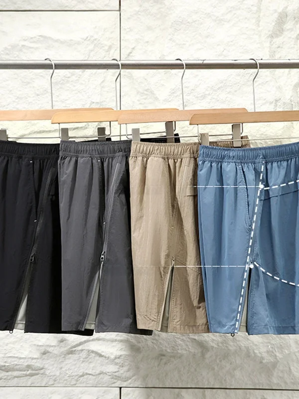 Ultra-Thin Quick-Dry Breathable Men's Outdoor Hiking Beach Shorts Mid-Pants Sweat-Proof Summer Sports Clothing Standard Fit