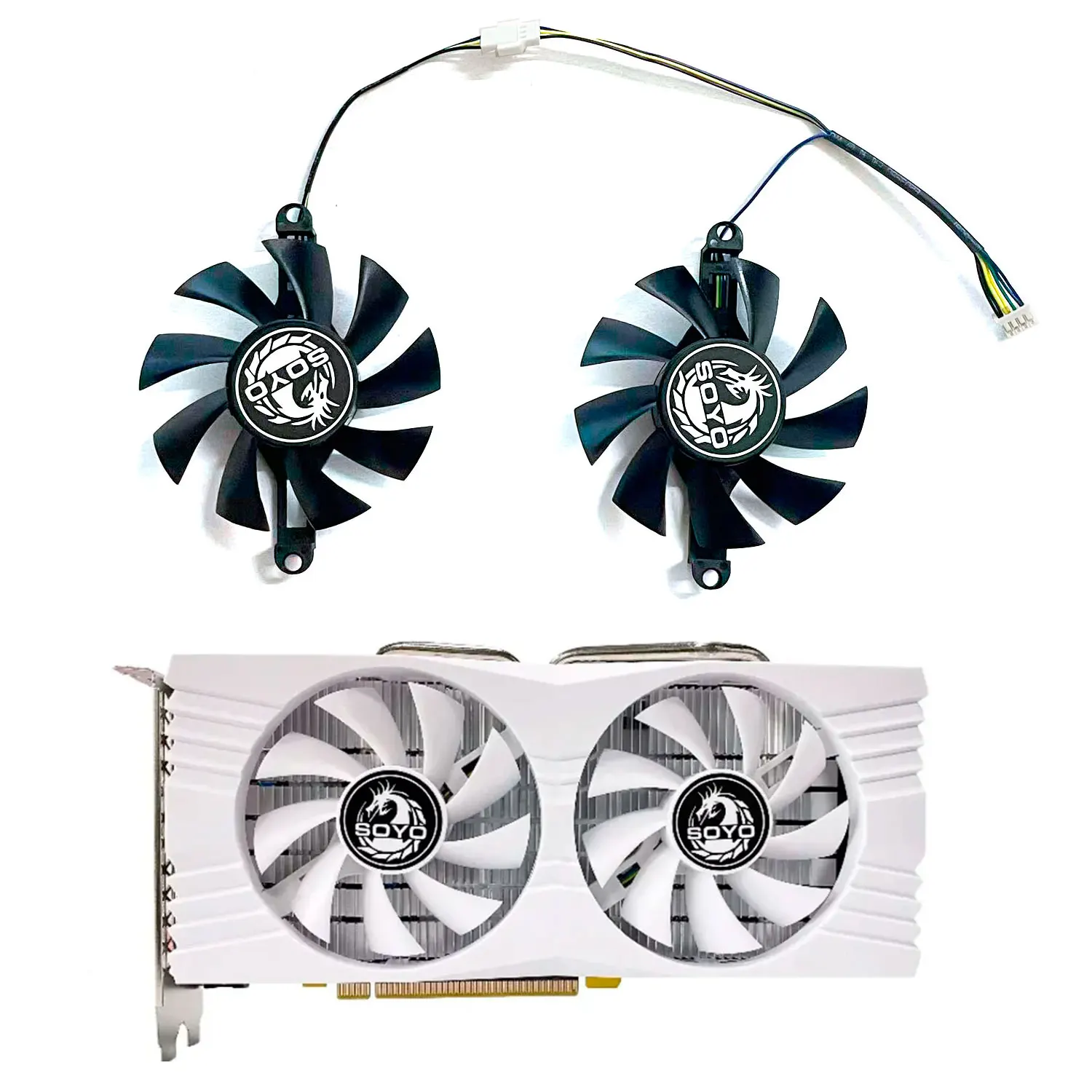 Nowy wentylator zamienny GPU 75MM 4PIN RX580 do kart graficznych SOYO AMD RX580 8GB do gier GDDR5 256-bitowy wentylator karty graficznej