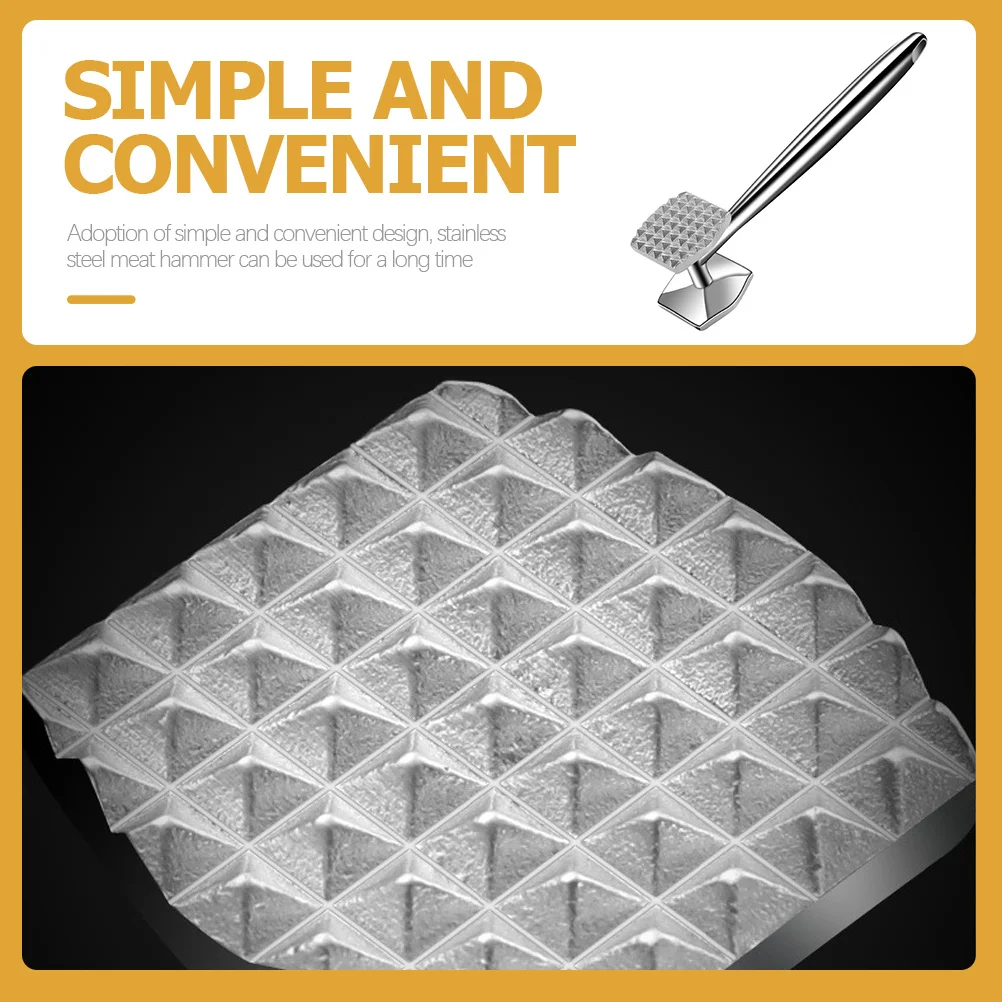 

Stainless Steel Meat Hammer Tenderizer Ergonomic Handle Dishwasher Safe Kitchen Mallet For Chicken Beef Pork Steak