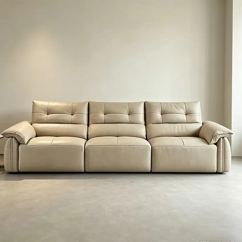 Modern Luxury Indoor Furniture Home Furniture Living Room Custom Leather Three-Piece Motion Sofa Set