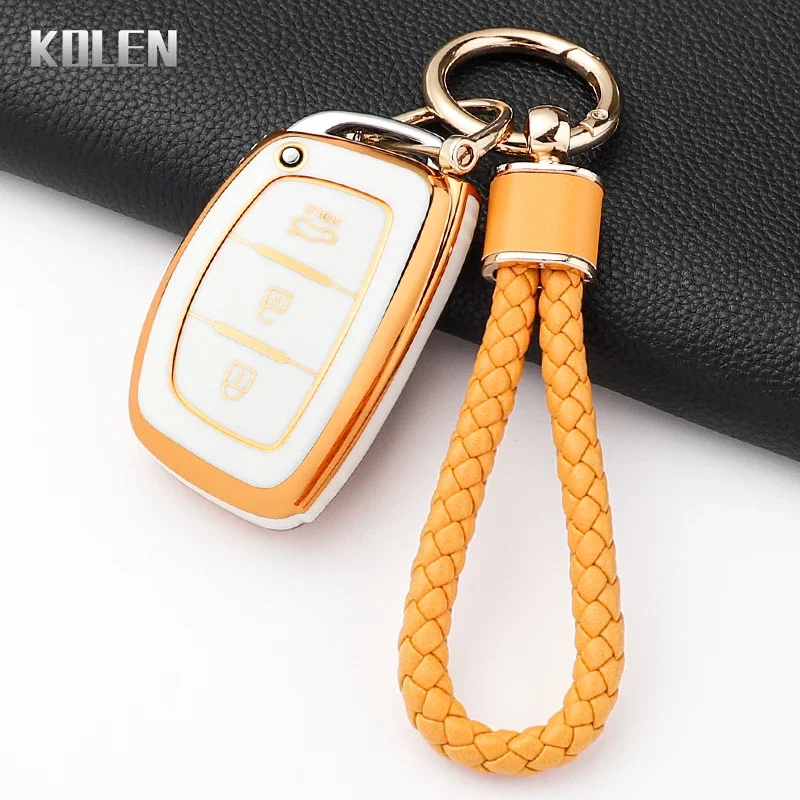 

Модный чехол для автомобильного ключа из TPU для Hyundai Tucson, Santa Fe, Rena, Sonata, Elantra, Creta, Ix35, Ix45, I10, I30, I40, защитный корпус для брелока