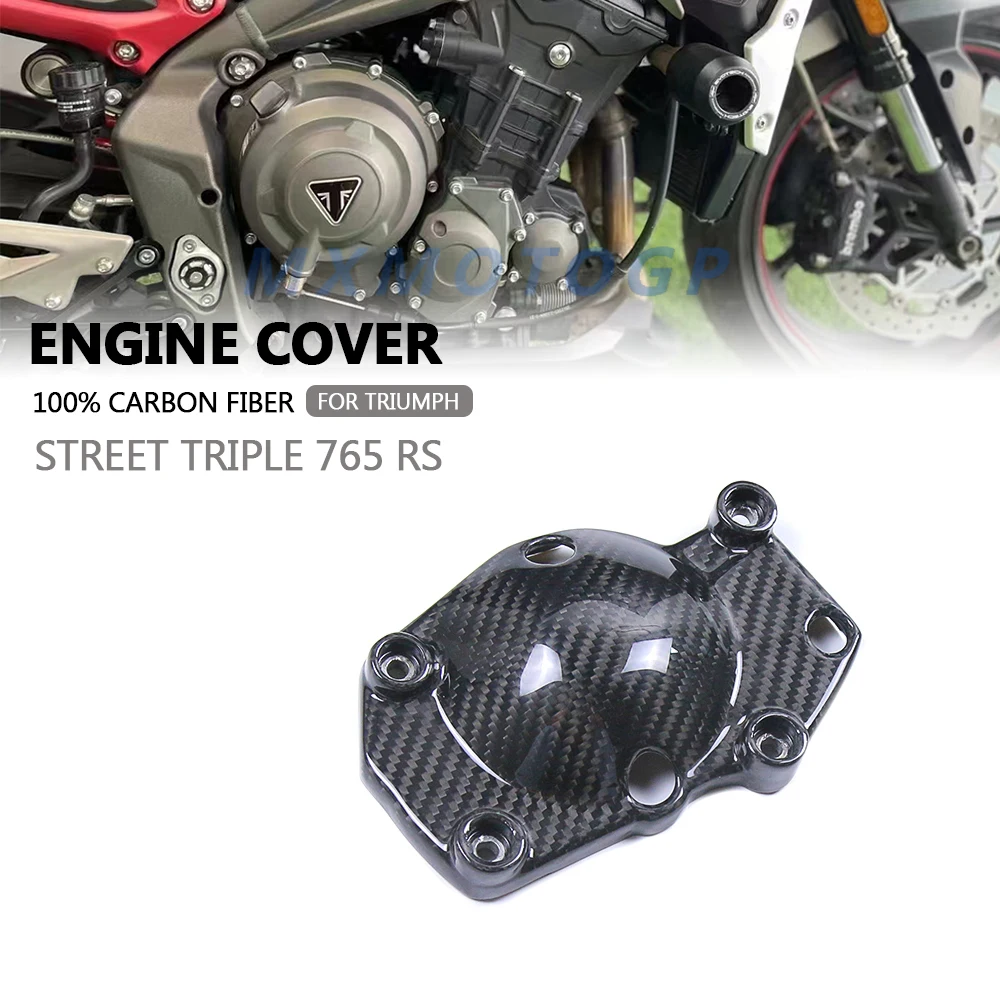 

100% Carbon Fiber Engine Cover Fairing For Triumph Street Triple 765 R RS 2017 - 2019 2020 2021 2022 2023 Motorcycle Accessories