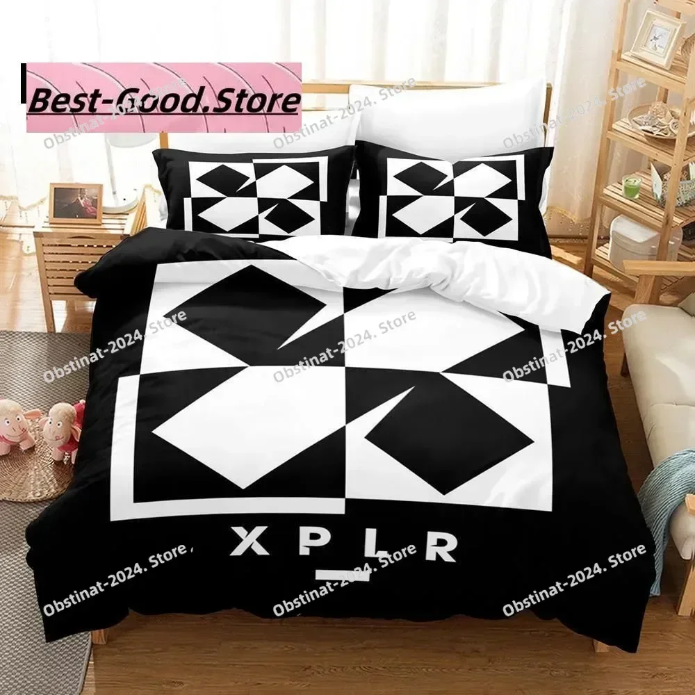 Fashion XPLR Logo 3D Print Comforter Bedding Set,Duvet Cover Bed Set Quilt Cover Pillowcase,King Queen Size Bedding Set Kid 032