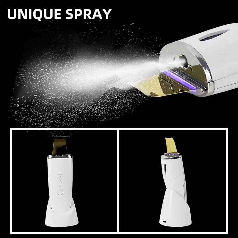 Épurateur de peau à ultrasons, spatule pour le visage, nettoyeur de pores, dissolvant de points noirs, Lifting du visage, Ion, nettoyage en profondeur, dispositif de beauté pour la maison