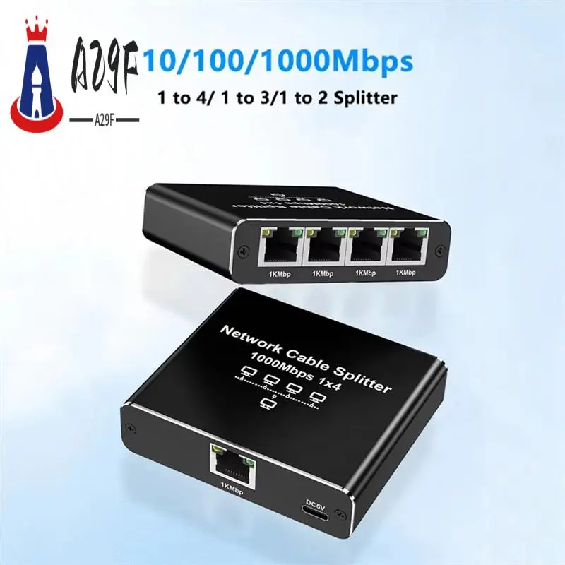 

A29F-1000Mbps Ethernet Adapter LAN Internet Splitter Cat 6 RJ45 Gigabit Switch For PC Laptop TV Box Router