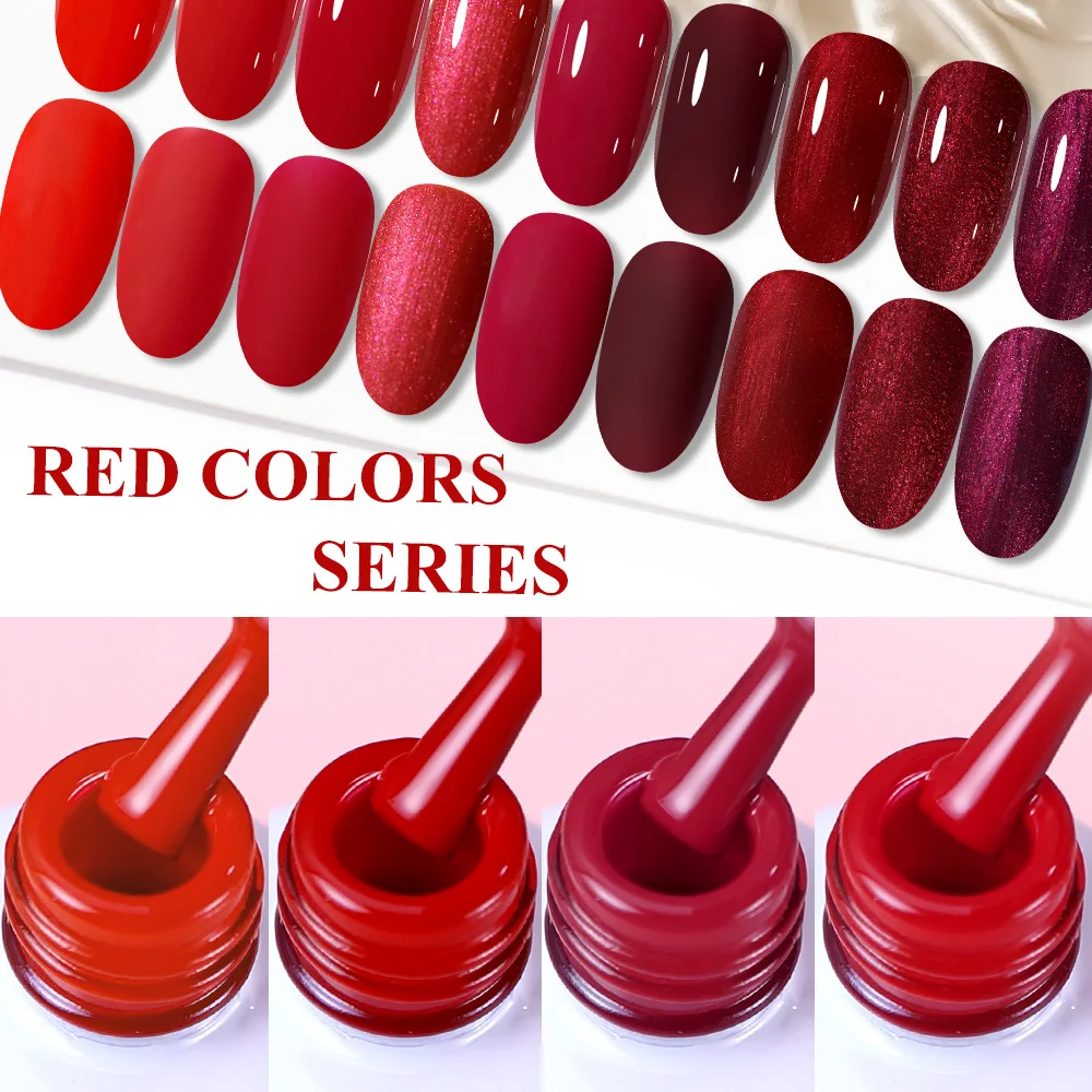 Arte Clavo Gel Nail Polish 15ml Red Colors Semi Permanent Soak off Base Top Coat UV Nail Art Gel Varnish Professional Supplies