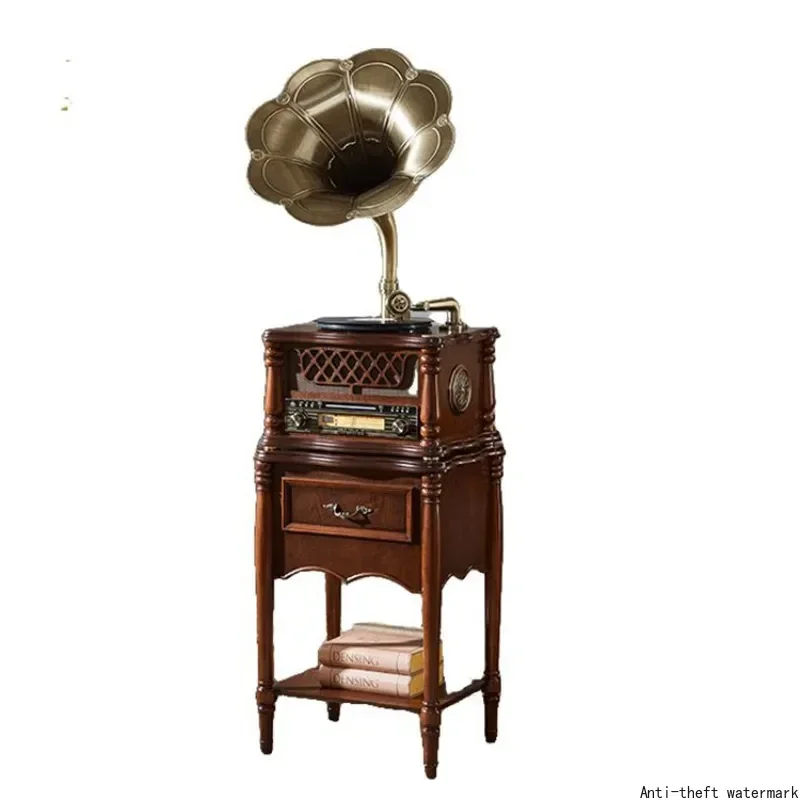 2025 - High-quality phonograph, made of solid wood, with a speaker that replicates the recording methods of ancient films.