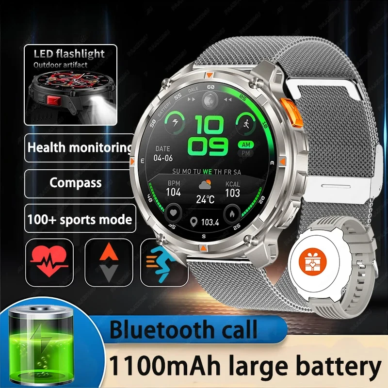 

XIAOMI 2026 Smart Watch 1.7-inch LED Flashlight BluetoothCallOutdoorSportsCompass HealthMonitoring1100mAhLargeCapacityBattery