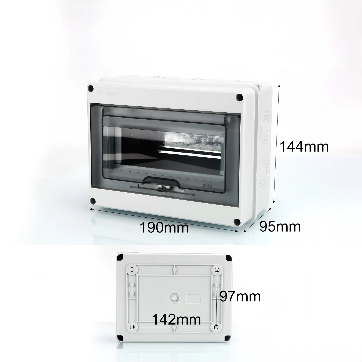 HT Series Junction Box 3/8 Way, IP65 Waterproof PC Plastic Outdoor Electrical Enclosure, Distribution Switch Box