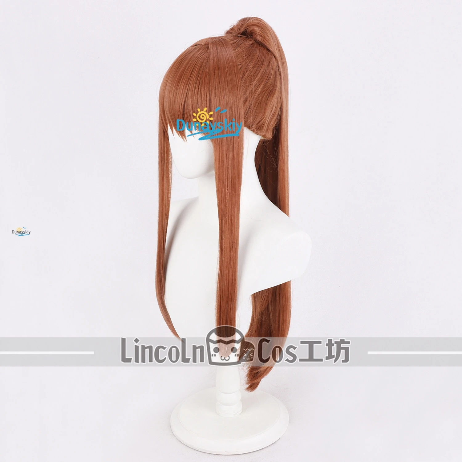 DDLC Monika Character Cosplay Wig Long Natural Ponytail 80 100cm with Bow Accessory Heat Resistant Wig for Halloween Outfits view 2