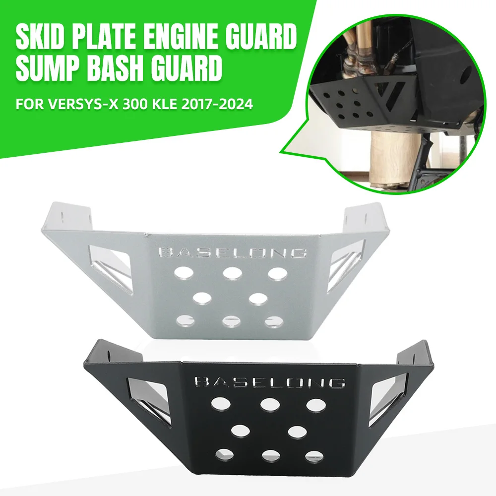 

Aluminum Engine Guard Protector Chassis Armor Bash Skid Plate Frame For Kawasaki Versys-X 300 KLE 2017-2024 2020 2021 2022 2023