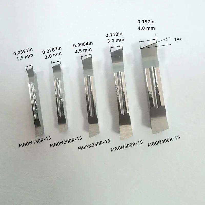 10pcs/lot, Lathe Turning Tool Grooving Inserts 15-degree Right Angle Blade Inserts 1.5-4.0mm for Aluminum,copper,plastic,wood