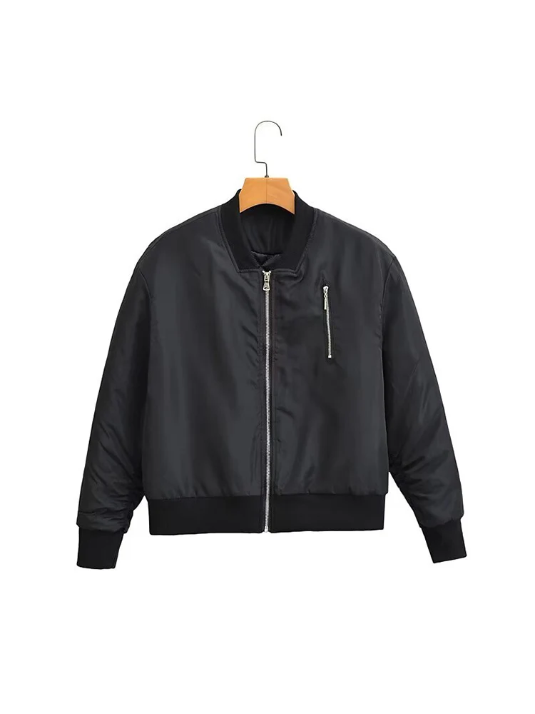 

European-style new arrival women's fashion versatile and elegant solid color stand-collar jacket/padded coat.