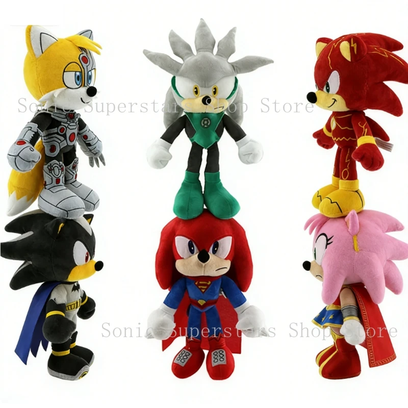 Muñeco de Peluche de Superhéroes de la Liga Súper Fierce 2026: Superman, Sonic, Flash, Mouse, Hedgehog y Sonic Surrounding
