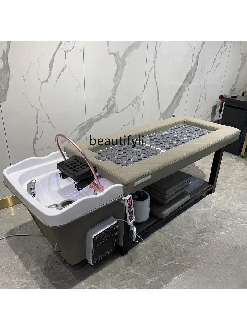 

YH Hairdressing Shampoo Chair Water Circulation Head Treatment Bed Fumigation Moxibustion Bed Barber Shop Ear Cleaning Bed