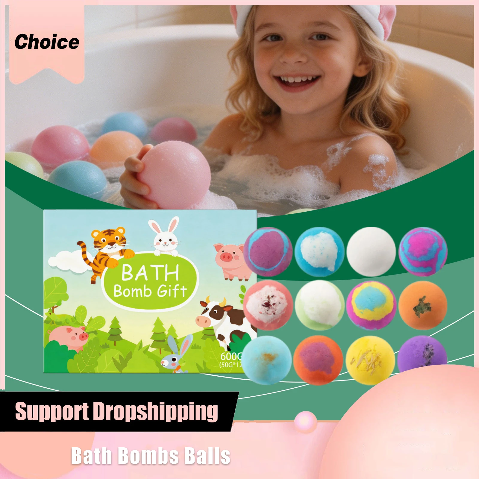 

Bath Ball Gift Moisturizing Sea Salt Gently Formula Cleanses Soften Skin Improve Dryness Skin-Friendly Multi-effect Shower Balls