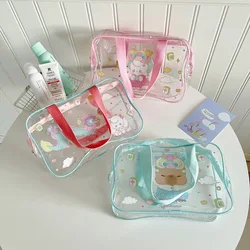 Instagram Cartoon Transparent Handbag for Girls Travel PVC Large Capacity Beach Bag