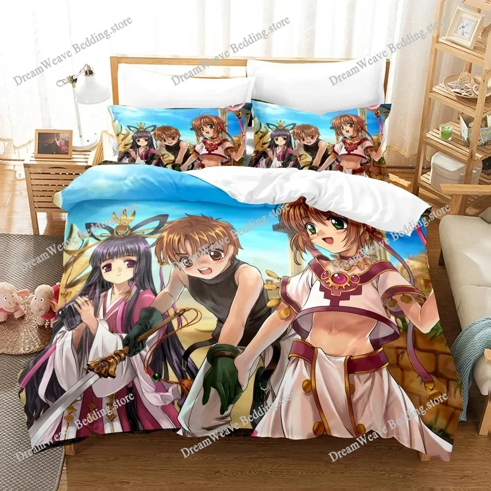 New 3D Printed Anime Cardcaptor Sakura Bedding Set Boys Girls Twin Queen Size Duvet Cover Pillowcase Bed Kids Adult Home Textile