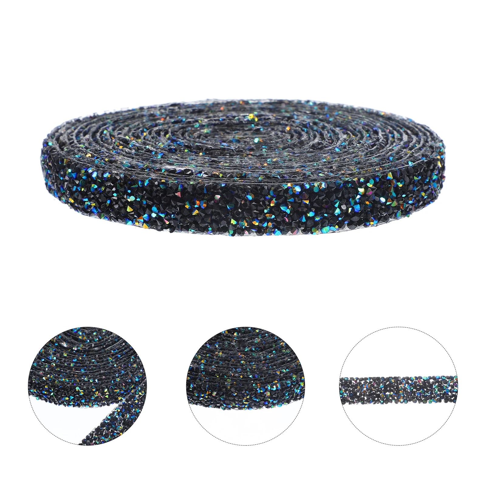 

1 Roll Diy Resin Ribbon Self-Adhesive Glitter Strip For Crafts Bridal Clothes Decor Heat-Melt Backing Rhinestone Costumes