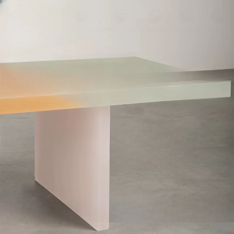 Nordic ins matte rectangular coffee table living room small apartment retro modern simple acrylic coffee table wabi sandy wind