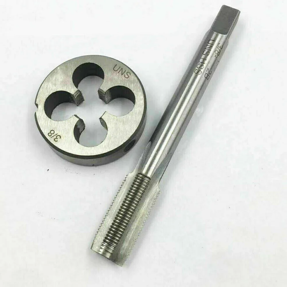 3/8-26 UNS Tap & Die Set UNF Machine Thread Tap And Round Thread Die Right Hand Machine Plug Tap High Speed Steel Metal Tapping
