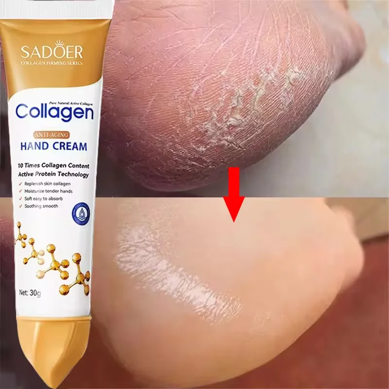 Collagen Anti-wrinkle Hand Cream Anti-drying Cracked Whitening Moisturizer Fade Fine Line Soft Smooth Repair Hand Foot Skin Care