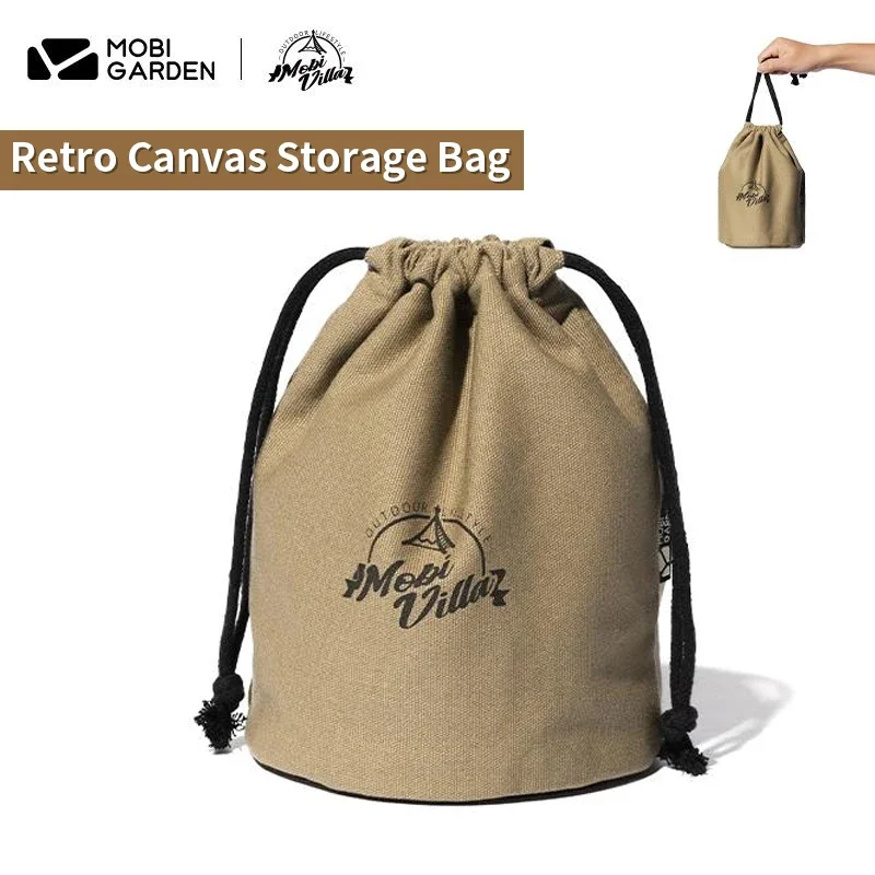 Equipment storage bag bundle pocket cotton canvas debris bag wear-resistant tableware storage bag outdoor storage bag