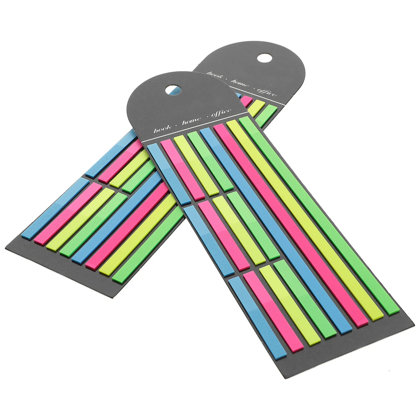 4Pcs Colored Adhesive Reading Tabs Fluorescent Notebook Strips Sticky Page Markers Long Short Highlighter Tape Book Annotation