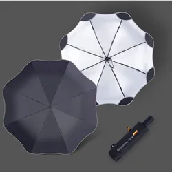 Anti-UV Automatic Umbrella for Men and Women, Full 3 Folding Parasol, Windproof, Sun, Rain, Business, Male, Female