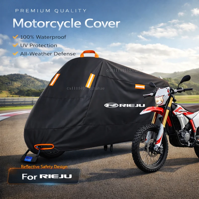 For RIEJU 500 500I Outdoor Motorcycle Cover Waterproof Heavy Duty Polyester Tarpaulin UV Protective Rain Dust Sun Scooter Cover