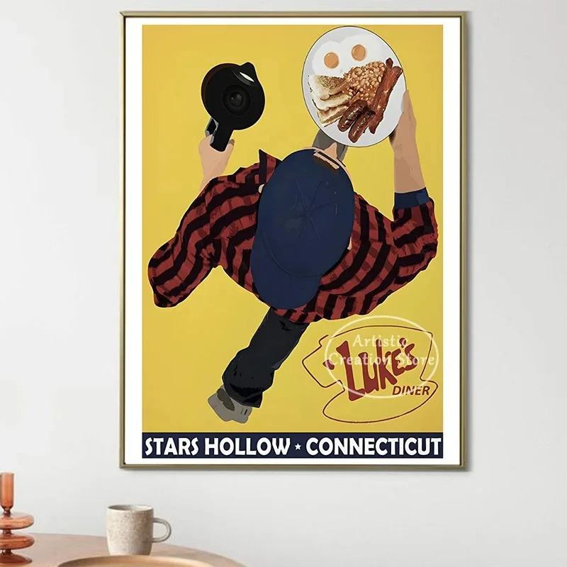 In Omnia Paratus Prints Gilmore Girls Tv Show Canvas Poster Cartoon Luke's Diner Interior Wall Art Nordic Living Room Home Decor