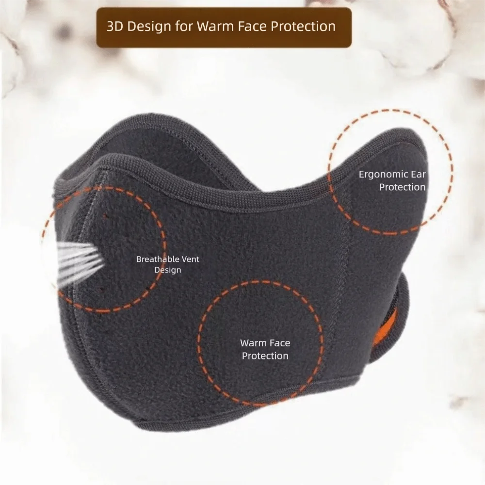 Sports Accessory Windproof Warm Fleece Mask Anti Dust Reusable Thermal Headwear Thickened Cycling Facemask Outdoor Sports