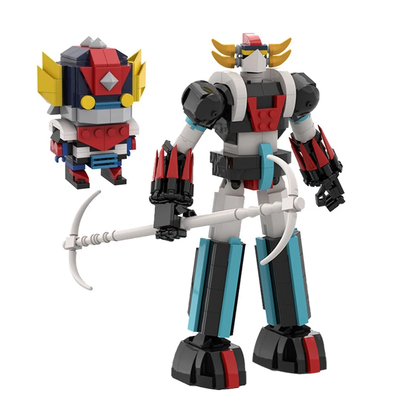 MOC-36429 figurki Anime Grendizereds Space techniczny Mecha zestaw klocków budowlanych Goldorakeds UFO Model robota dla dzieci Puzzle zabawki prezent