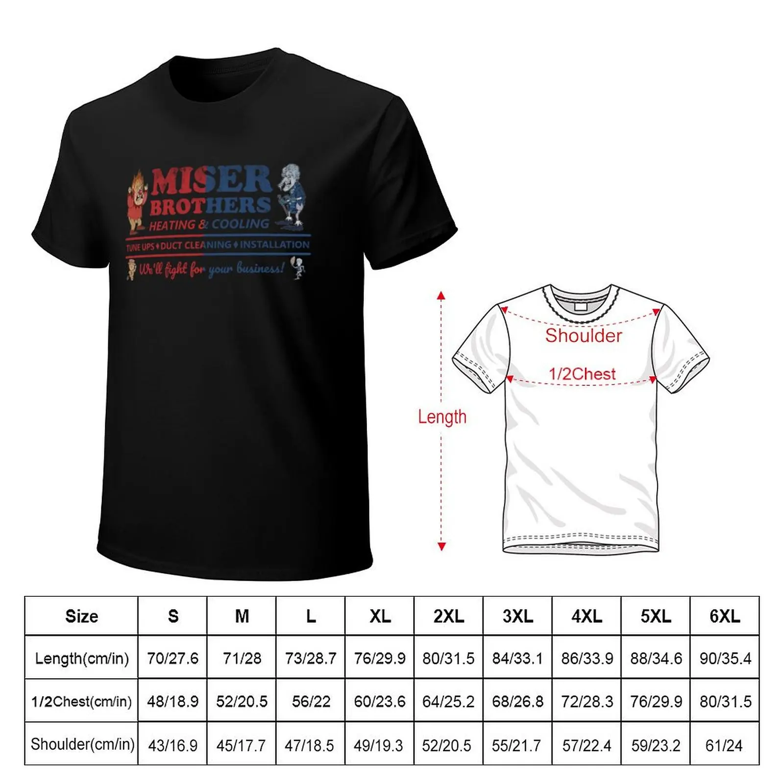 Miser Brothers Heating and Cooling T-Shirt cotton t shirt pack T-Shirt