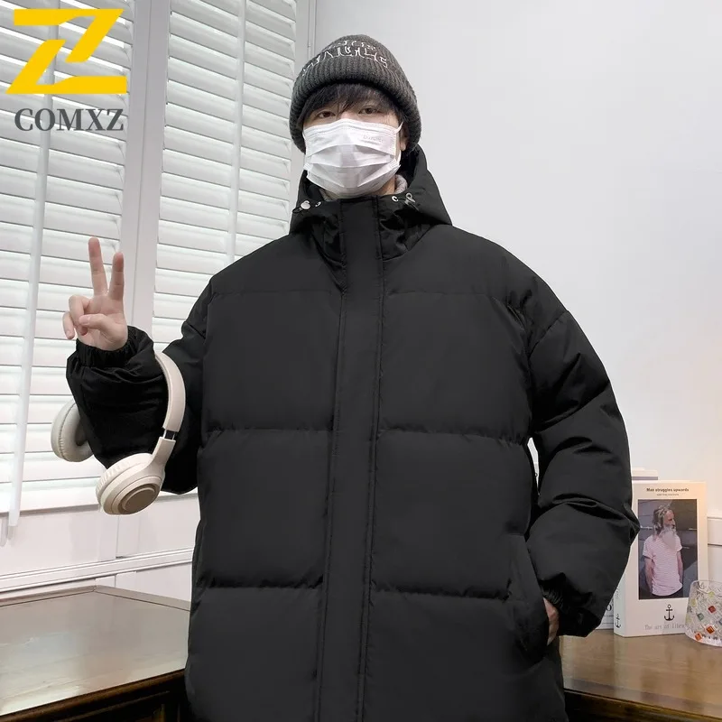 COMXZ New Men Hooded Cotton Coat Winter Thickened Thermal Padded Jacket Big Size Waterproof Windproof outdoor sports Puffer Coat