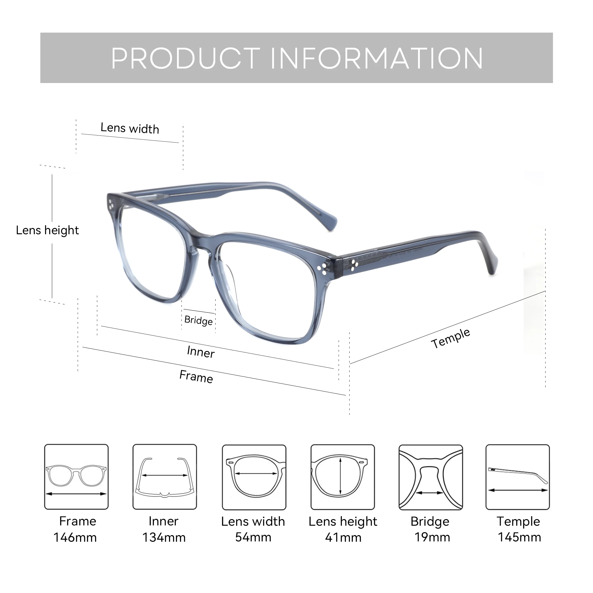 

﻿ZENOTTIC Handmade Acetate Square Prescription Glasses Anti Blue Light/Photochromic Optical Eyeglasses Men