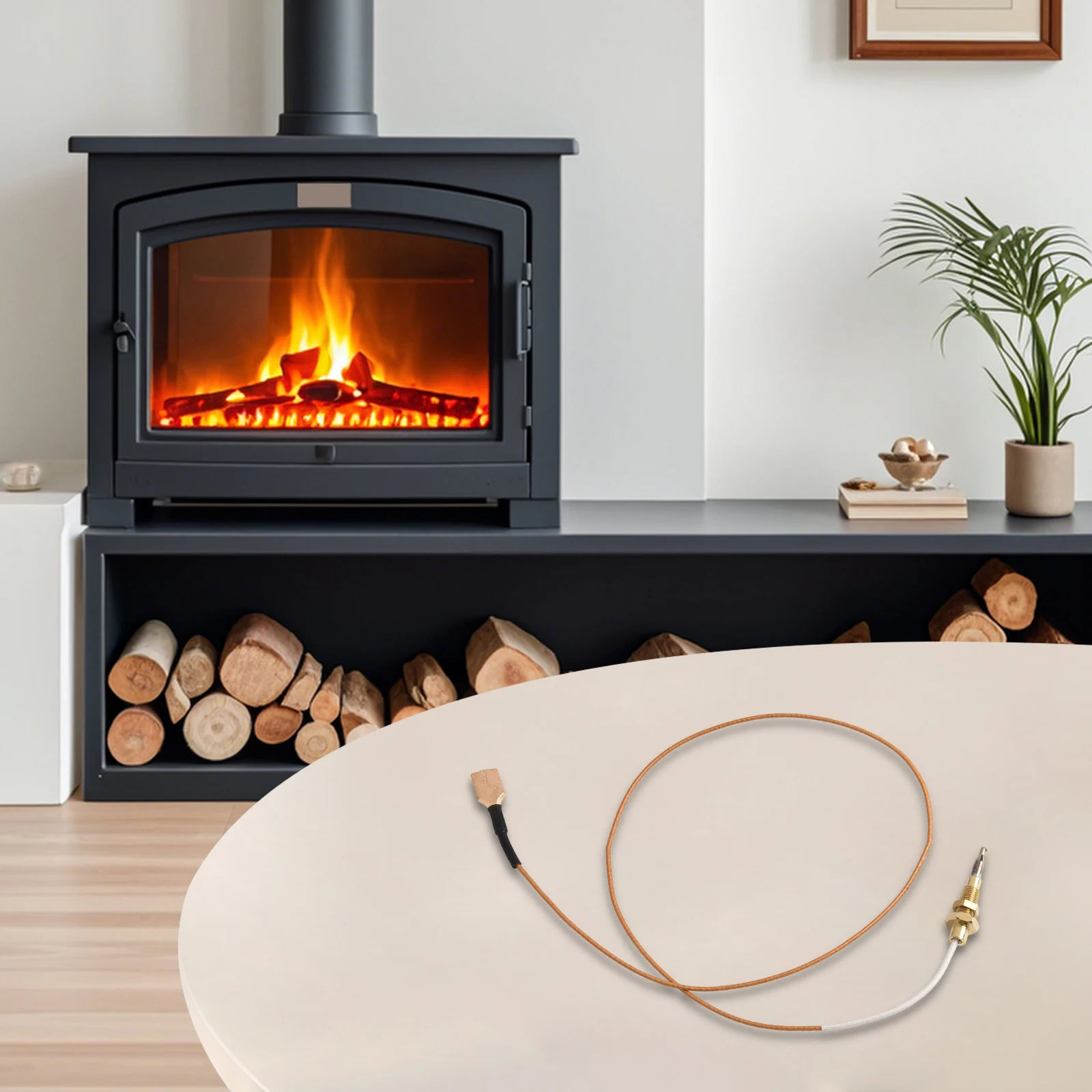 1 Stück Gas-Thermoelement-Ventil Kamin-Thermoelement-Ersatzkit - Spiralförmiger Heizungstemperatursensor Kamin-Ersatzteile