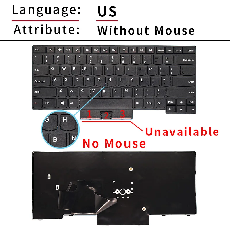 Teclado de EE. UU. Para Lenovo ThinkPad, E430, E430C, E330, E335, E435, S430, E445, Notebook, inglés, 04W2557, nuevo