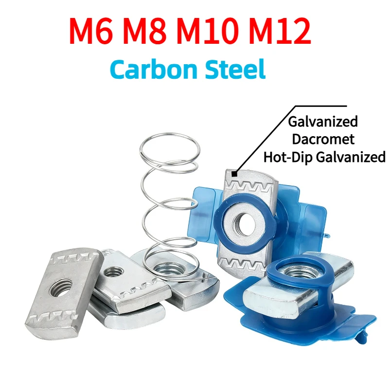 10-50pcs M6 M8 M10 M12 Carbon Steel Spring Channel/Nut Spring Nut Block/Plastic Wing Nut Pressing Block/Diamond Rectangular