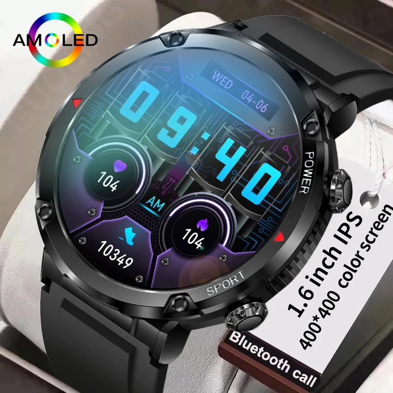 LIGE New 600mAh Battery Smart Watch For Men Bluetooth Call Fitness Sports Music Clock 1.6 Inch HD Screen Waterproof Smartwatch