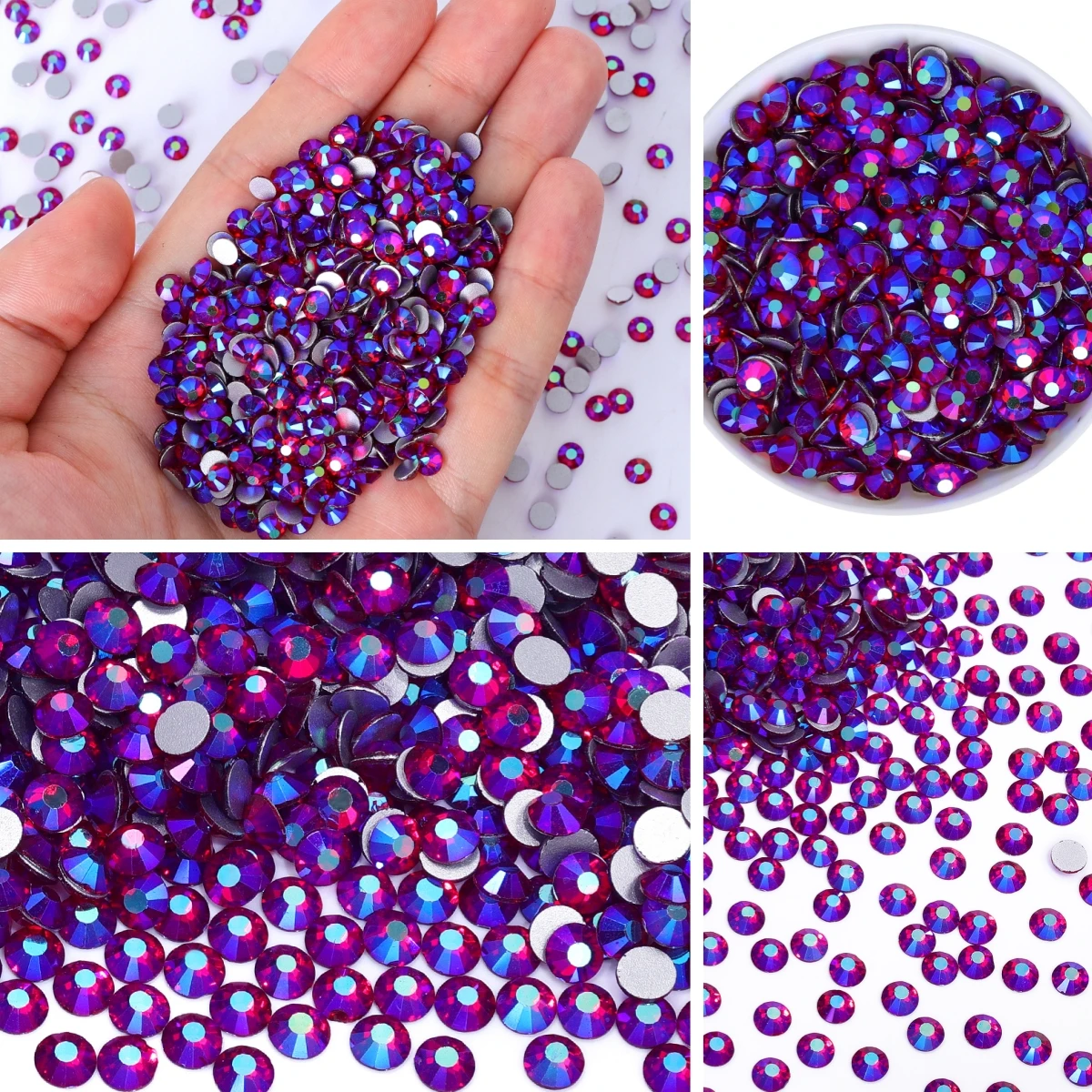 SS6-SS30 diamant Siam foncé paillettes verre strass haute qualité Flatbase cristal pour Nail Art artisanat vêtements bricolage décoration