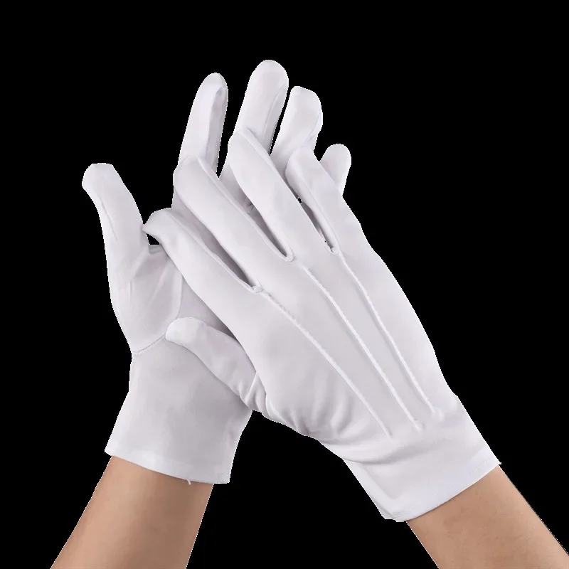 

Men Women Etiquette Reception Honor Guard Hands Protector Parade White Gloves Formal Magician Full Finger Catering Drivers