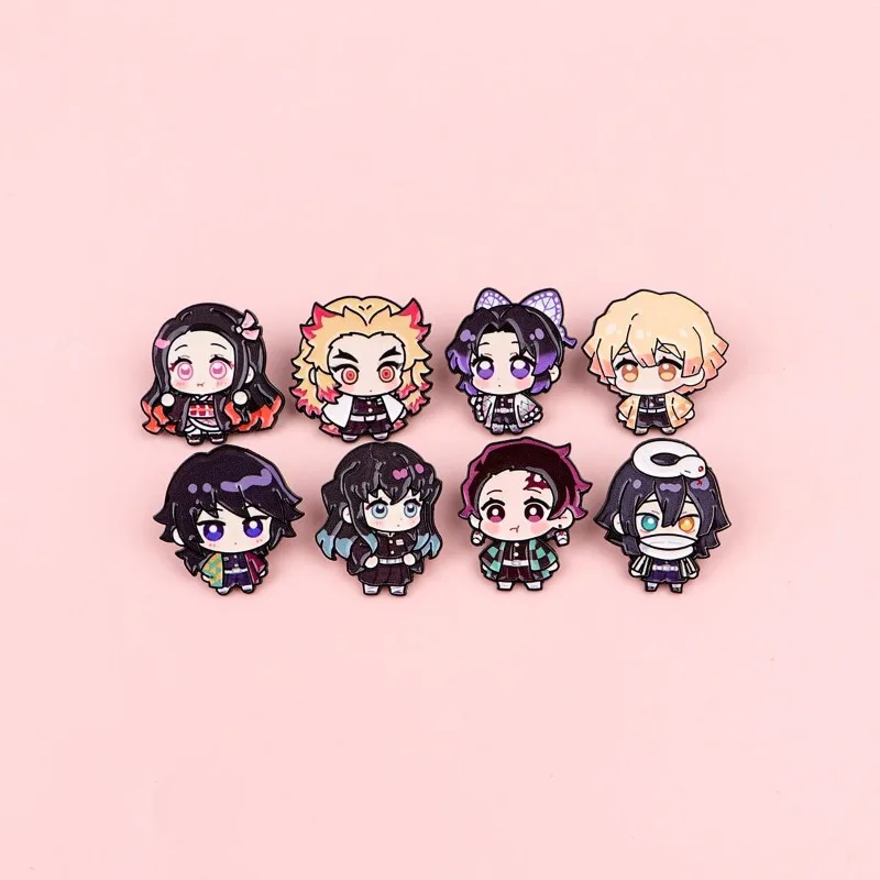 

Demon Slayer: Kimetsu no Yaiba cute anime Nezuko Tanjiro cartoon metal badge creative jewelry clothing accessories brooch gift