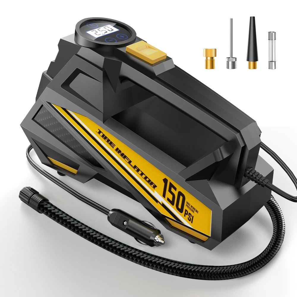 AliExpress CARSUN 12V 150PSI Corded Tire Inflator with TPMS & LED Light, Portable Air Compressor for Car Motorcycle Bike Ball