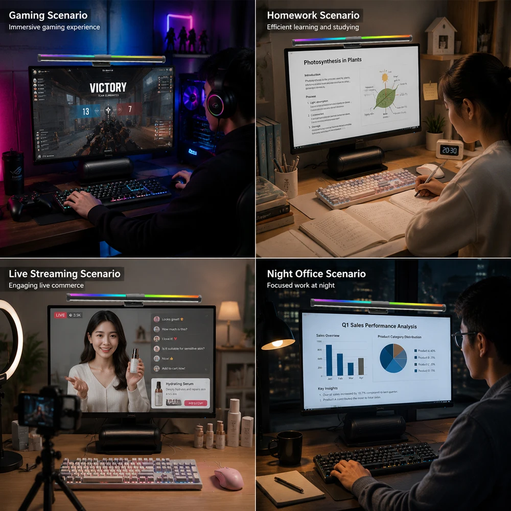 Barra de luz para monitor, con - Desk Setup No Monitor reseña y precio