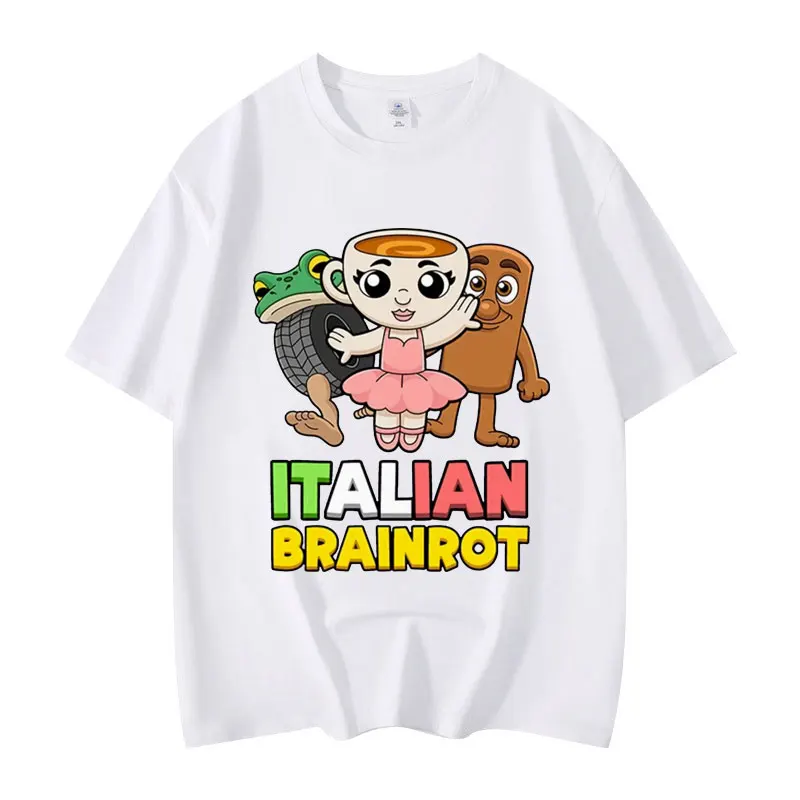 

Hot Sale Italian Brainrot Funny Meme T Shirt Streetwear Y2k Fashion Short Sleeve T-shirt Men Women Casual Loose Cotton T-shirts