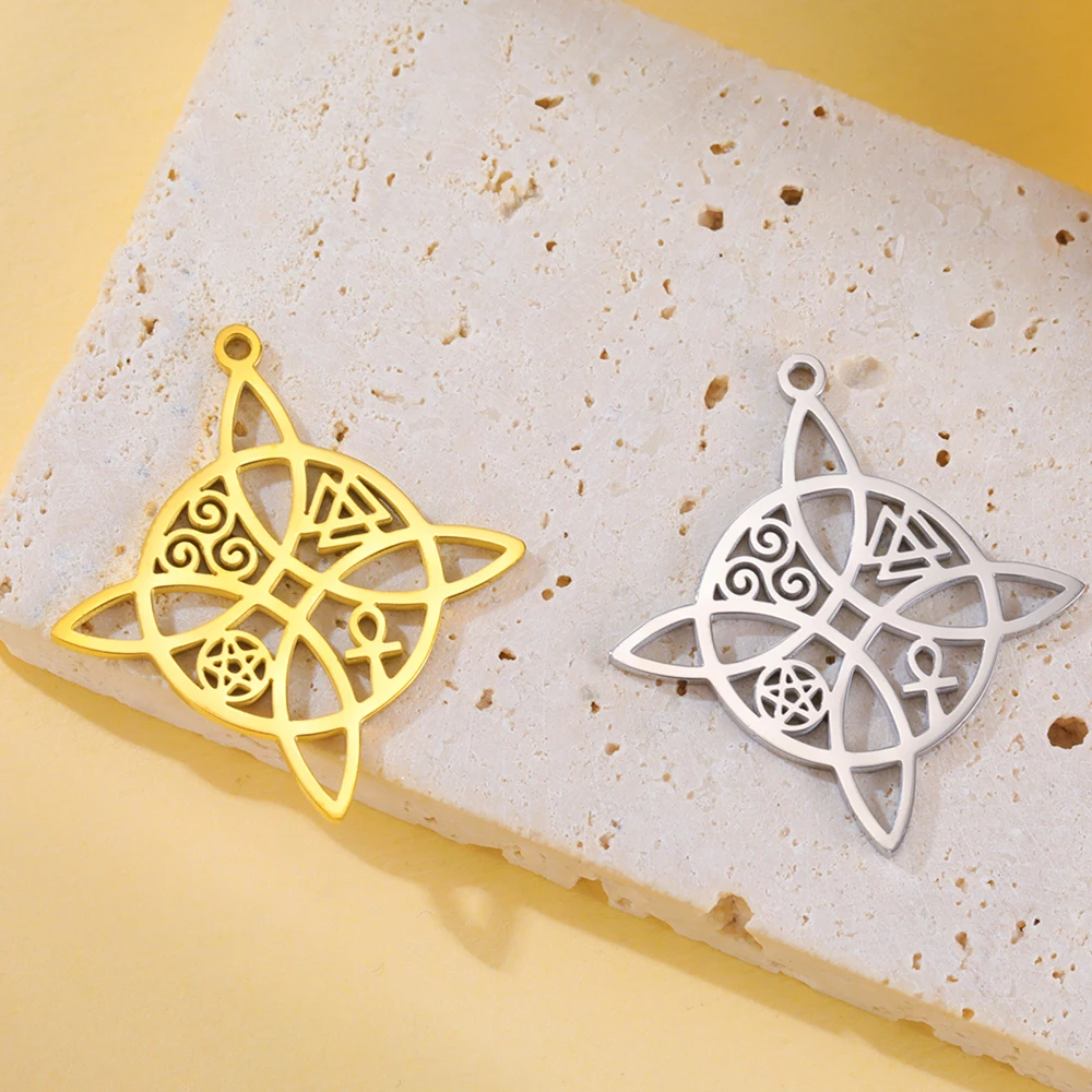 Dawapara Edelstahl Hexenknoten Charms für Halskette Ohrringe Trinity Knot Religiöse Symbole Anhänger DIY Schmuckherstellung – Detail 7