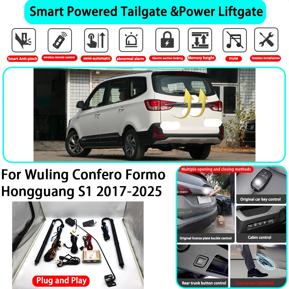 

﻿for Wuling Confero Formo Hongguang S1 2017-2025 Smart Automatic Powered Tailgate Electric Power Tailgate Lift Kit Key Close