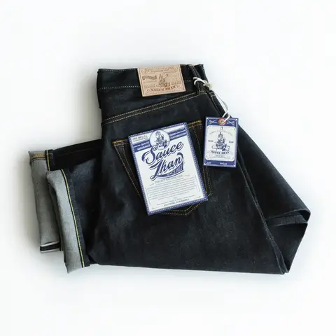 SauceZhan Stand Straight Leg Red Ear Denim 36XX Zipper Original Color Red Ear Original Bull Denim Ame i Casual Jeans