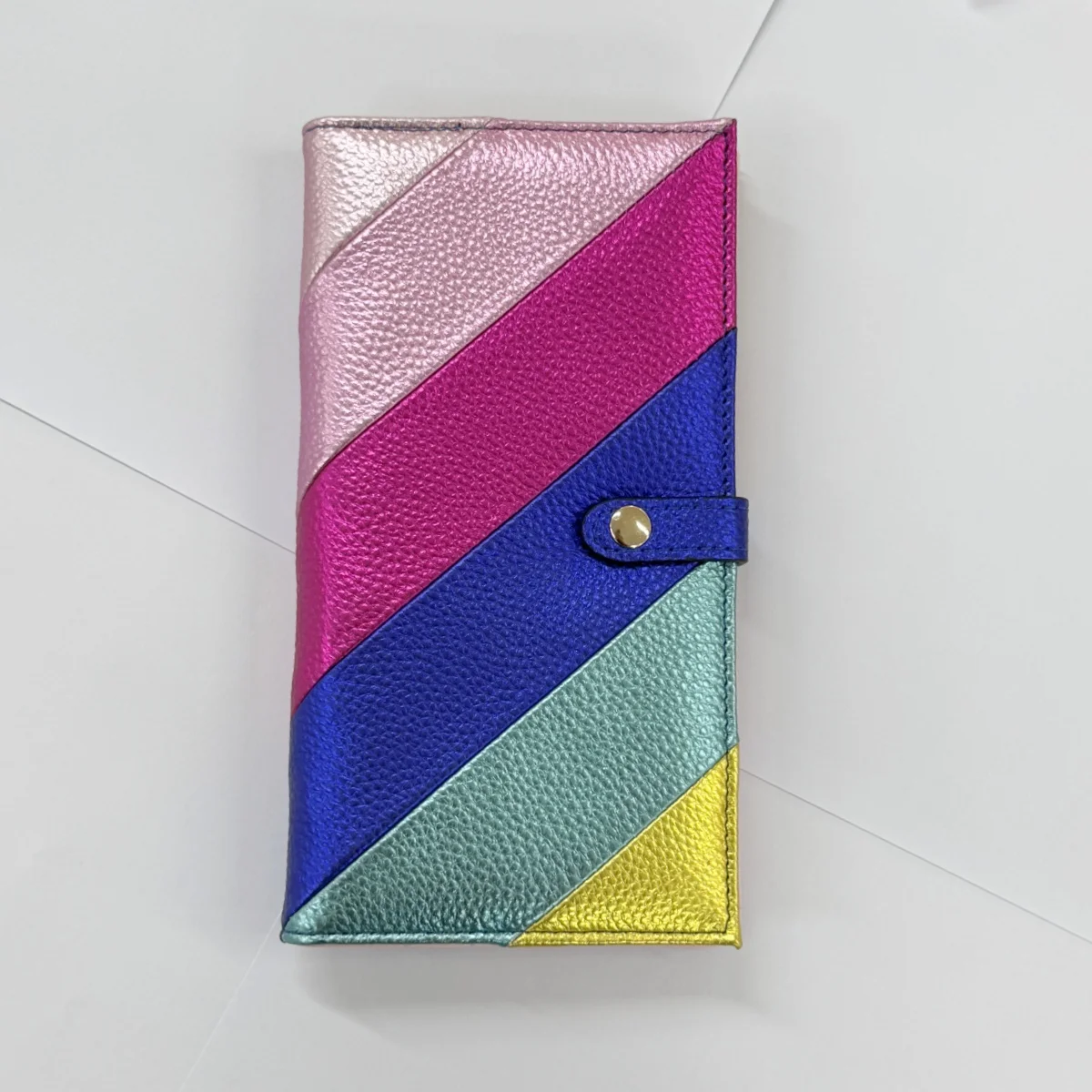 Fashionable style colorful ladies high-end striped avant-garde dinner wallet clutch